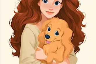 portrait in disney cartoon illustration