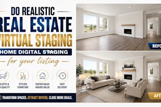 do realistic real estate virtual staging home digital staging for your listing
