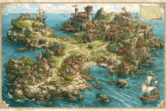 do fantasy map illustration