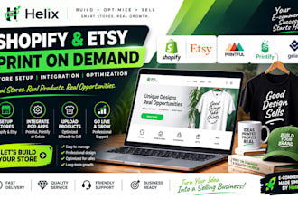 build shopify and etsy print on demand store with printful, printify and gelato