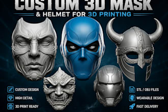 sculpt 3d mask model custom mask cosplay mask 3d helmet for 3d printing