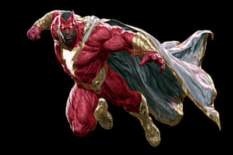 create scifi, fantasy, superhero character design