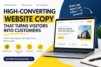 write high converting website copy and landing page copy