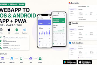 convert lovable base44 webapp to ios android publish pwa rork app with capacitor