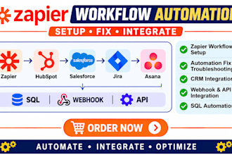 setup fix zapier workflows jira hubspot salesforce sql asana webhook automation