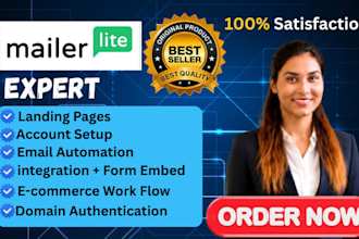 setup mailerlite email automation, landing page, forms