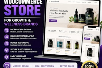 design a high converting woocommerce store for growth hormone and peptide brands