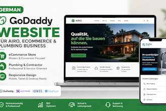 do german godaddy website for airo ecommerce godaddy plumbing business website