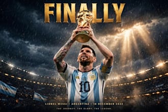design an epic cinematic football and movie poster