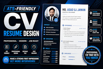 do impressive ats friendly resume, CV, cover letter design