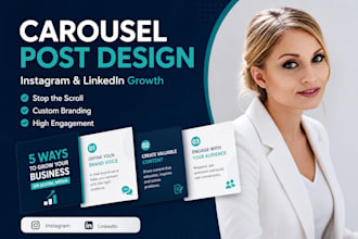 do social media posts design, instagram and linkedin carousel growth post design