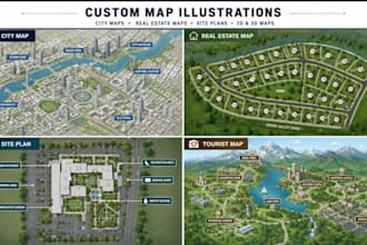 create custom city map, real estate map, site plan, vector map illustration