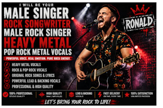 male singer rock songwriter, male rock singer heavy metal pop rock metal vocals