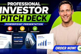 design custom business investor pitch deck or sales pitch deck for presentation