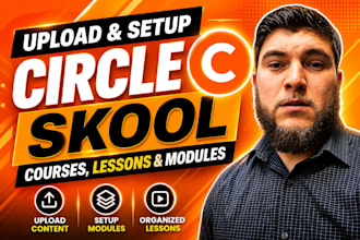 upload circle so, skool course, setup skool lessons, modules, circle so content