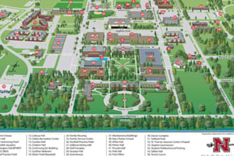 design campus maps, university maps, wayfinding maps, school maps and site plans