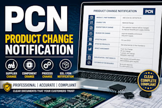 prepare pcn product change notification, ufi code and supplier change documents