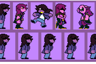 create undertale and deltarune style character, battle and overworld sprites