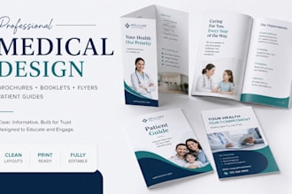 design medical brochure, clinic booklet, healthcare flyers and patient guides