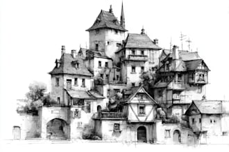 draw illustrations or sketches of your house and buildings