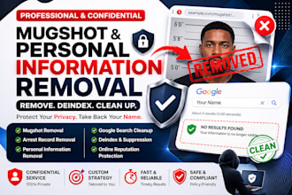 assist with mugshot removal and google search cleanup
