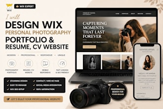 design wix personal, photography, portfolio,  resume and cv website