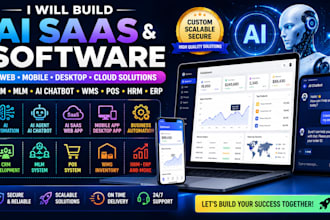 build ai saas software developer mobile app desktop CRM wms MLM ai chatbot