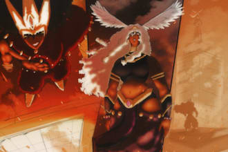 draw 2d art concept art illustrations and or sketches