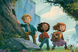 create children book illustrations with colorful artwork