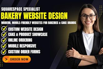 design squarespace bakery website, cake website for your brand