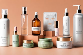 create skin care label design and cosmetics packaging with realistic 3d mockup
