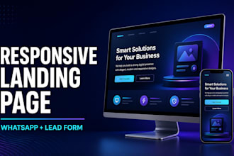 build a responsive landing page with whatsapp and a lead form