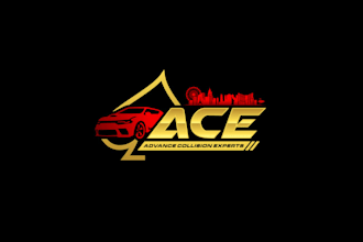design car business brand logo for ace auto collision