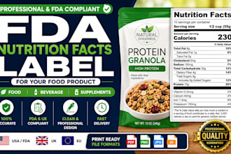 create an fda compliant nutrition facts label for your food product