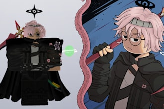 draw your minecraft or roblox skin in anime style