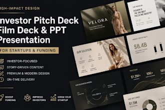 design investor pitch deck, film deck, PPT presentation for startups funding