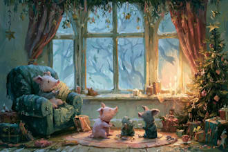 draw christmas illustration for children book