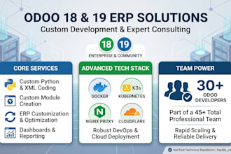 develop and customize odoo 18 and 19 erp modules