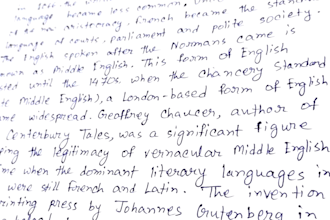 write sentences with my curved handwriting