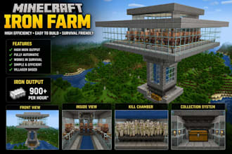 build custom minecraft farms and survival bases