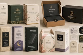 design product box packaging, folding carton, mailer or retail boxes and label