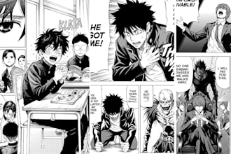 manga book illustration, anime manga comic artist webtoon cover manga art manhwa