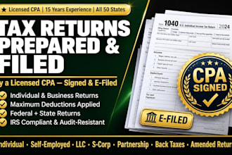 prepare and file your individual or business tax return as a licensed CPA