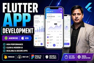 develop a flutter mobile app for android and ios