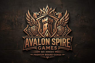 design a premium board game logo for your brand