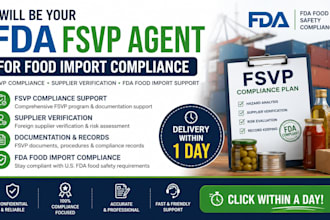 be your fda fsvp agent for food import compliance