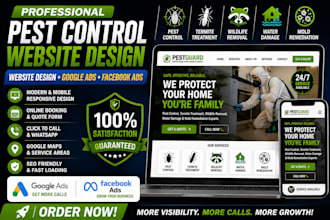 design pest control termite wildlife water damage mold fb google ads website