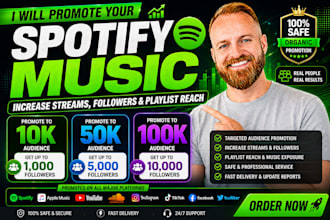 increase spotify followers, monthly listeners genuine streams