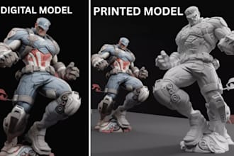 sculpt 3d model character model statue action figure stl obj with printing