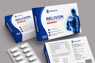 design pharmaceutical product packaging, medicine box carton, prescription label